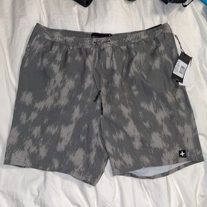 Tavik Charcoal Patterned Swim Trunks BELMONT PLUS Board short Light Grey Glitch